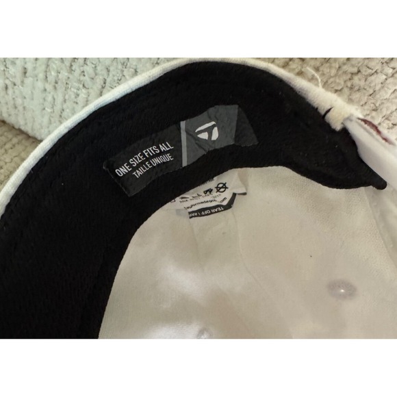 Taylormade snapback hat white cotton comfort band adjustable Snapback Patch Logo - Picture 7 of 10